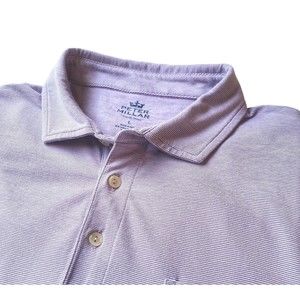 Peter Millar Polo Shirt Men's L Light Purple Cotton Stretch Golf Casual Comfort